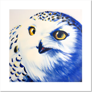 Snowy Owl Close-Up Painting Posters and Art